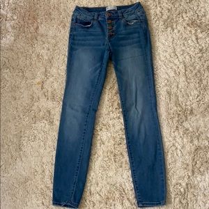 Button up high wasted jeans, light blue, size:12